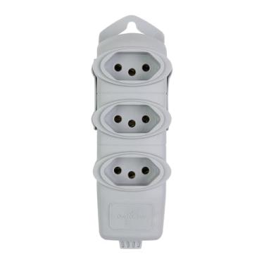 Imagem de TOMADA EM BARRA DESMONTÁVEL 3 TOMADAS - 20 AMPERES - 2 PINOS + TERRA (3 PINOS) - CINZA - DANEVA 1728