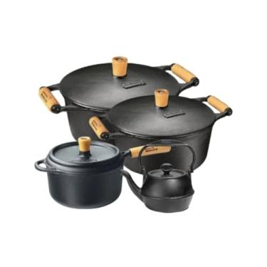 Imagem de Jogo Caçarolas 3L e 6L, Chaleira e Panela Natular 3,5L - Panela Mineira
