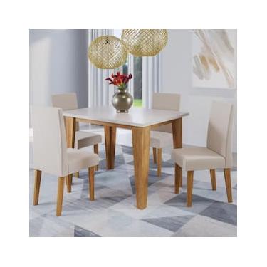 Imagem de Mesa de Jantar Retangular Viero Latina Venus com 4 Cadeiras Estofadas