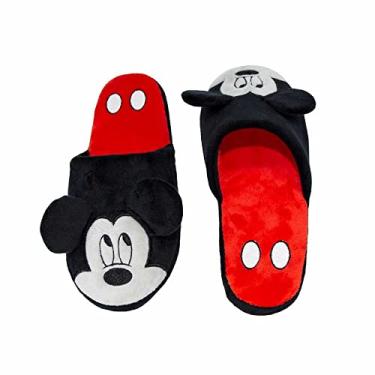 Imagem de Mickey Mouse Pantufa Chinelo De Quarto Unissex Adulto Oficial Disney (Preto, br_footwear_size_system, adult, numeric_range, medium, numeric_36, numeric_38)