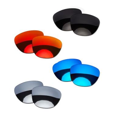 Imagem de OOWLIT 4 pares de lentes de óculos de sol de substituição compatíveis com Oakley Frogskins OO9013 Polarizadas