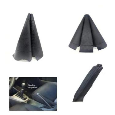 Imagem de Revestimento Couro Capa Alavanca  Freio de Mão e Coifa Câmbio Manual C