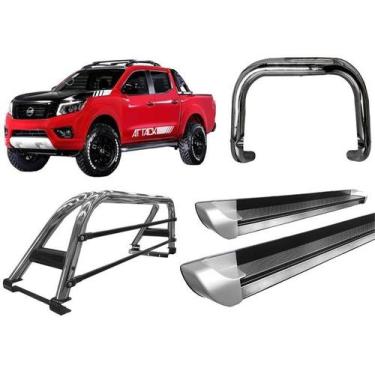 Imagem de Kit Quebra Mato Santo Antônio Duplo Estribo Frontier 17/20 Cromado - H