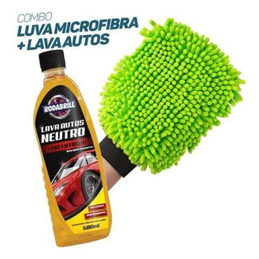 Imagem de Combo: Luva De Microfibra Lava Carro Moto + Lava Autos - RodaBrill