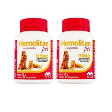 Imagem de Kit 2 Unidades Hemolitan Pet 30g (30 Comp. ) - Vetnil - Vetnil 