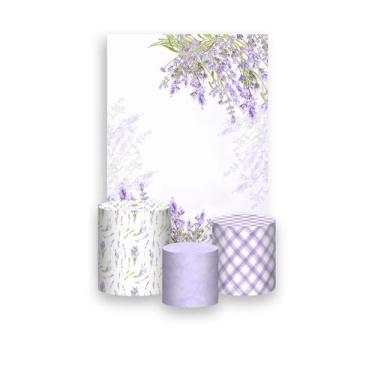 Imagem de Painel De Festa Vertical 1,50 x 2,20 + Trio De Capas Cilindro - Flores