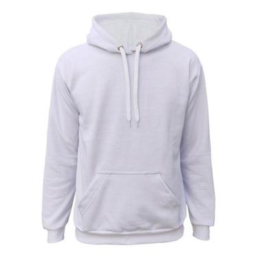 Imagem de Blusa Moletom Masculino e Feminino Liso - Royal, Branco, GG