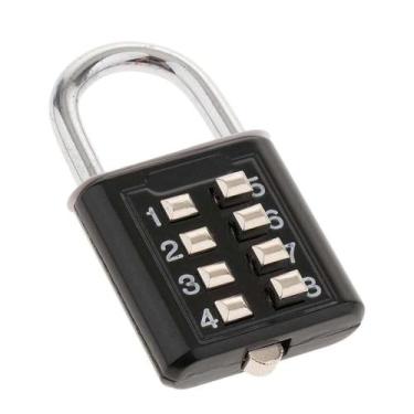 Imagem de Cadeado 8 Digitos Com Segredo Botao Senha Alta Resistência - Edvant