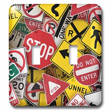 Imagem de 3dRose Capa para interruptor de luz dos EUA lsp_155154_2 American Road Signs Colage Street Stop Yield