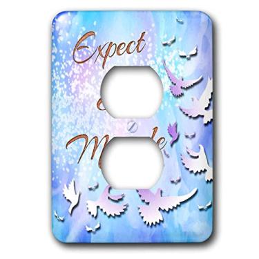 Imagem de 3dRose Espere um milagre com pombas brancas e fundo azul gradiente - 2 tampas de tomada (lsp_303844_6), varia