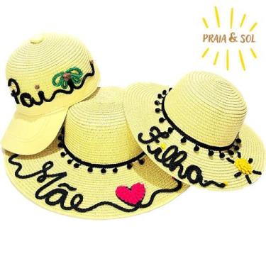 Imagem de Chapéu Praia Família Mãe Pai Filha Moda Verão 2023 - Praia E Sol
