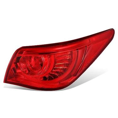 Imagem de DNA MOTORING Luz traseira externa de LED estilo original direita compatível com Infiniti Q50 2014-2017, lente vermelha, OEM-TL-006-R