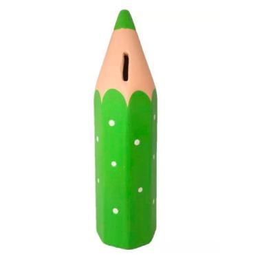 Imagem de Cofre Lápis de Cor Escolar Grande em Cerâmica Decor - Verde - Retrofen