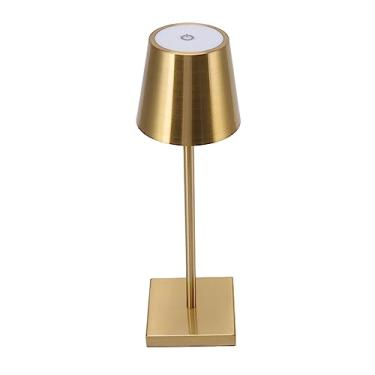 Imagem de Lâmpada de Toque Led Moderna Simples Recarregável Alto Brilho Regulável Cordl Candeeiro Mesa para Barra Restaur Melhorar Ance e Eficiência (Ouro)