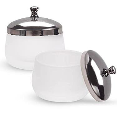 Imagem de Copo de vidro em pó líquido acrílico fosco com tampa com tampa para kit de arte de unhas acrílicas pacote com 2, (HJ-NAPB025-2 peças)