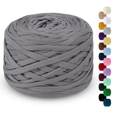 Imagem de LEREATI Fio de camiseta de 285 g para crochê 109 jardas fio de tecido de crochê grosso, fio de camiseta de tricô para bolsa de crochê, cobertor, cesta, projetos faça você mesmo, decoração de casa