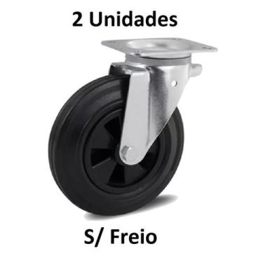 Imagem de Jogo de Rodizio Giratório 2 Peças Container Lixo Contentor 8" Polegada