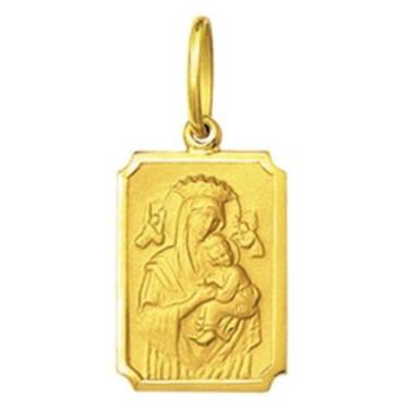 Imagem de Pingente Mini 0.9cm Quadrado Retangular Santos Ouro 18k ( 29 Santos ) 