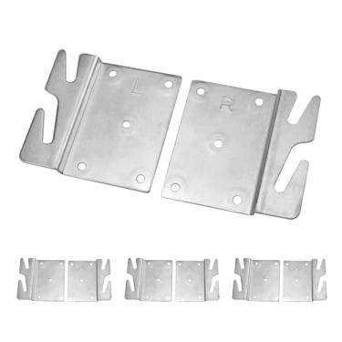 Imagem de Mcredy 8 peças de placas de gancho de trilho de madeira universais resistentes para camas, suporte de moldura para cabeceira de pé, peças de cama de substituição, parafusos incluídos