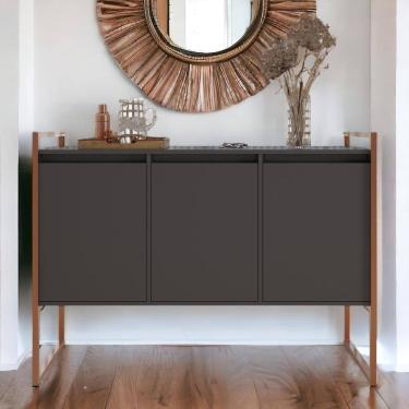Imagem de Buffet Industrial Aparador 3 Portas Tokyo Preto Cobre Preto Cobre
