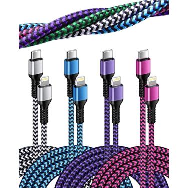 Imagem de Haoano Cabo Usb Tipo C para Lightning, 10 Pés/4 Pacotes] Cabo de Carregador Rápido Trançado Longo para Iphone, Cabo de Carregamento de Entrega de Energia Usb-C Certificado Pela Apple Mfi para Iphone 1