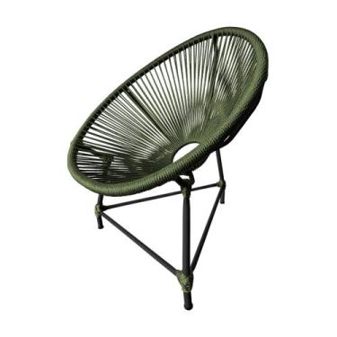 Imagem de Cadeira Acapulco Jardim em Corda Naútica Base Alumínio - Verde Musgo -