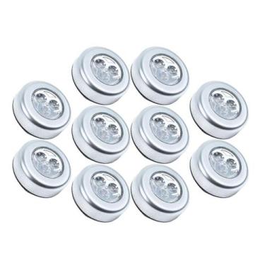 Imagem de Kit 10 Lâmpadas Luminárias Adesivo Colante Toque Sem Fio Led - Kadê