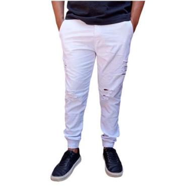 Imagem de Calça jogger Masculina jeans e sarja calça com elastano ajuste com cor