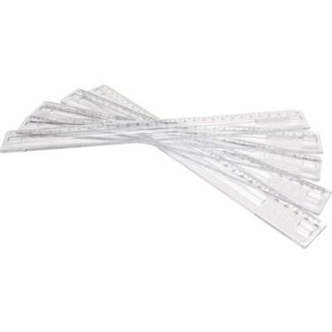 Imagem de Régua de Poliestireno Transparente 30CM - Caixa com 24 Unidades - Dell