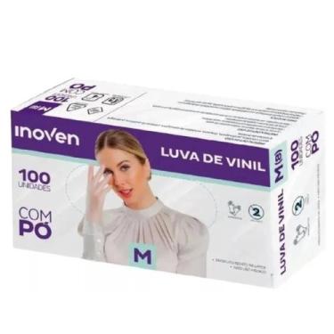 Imagem de Luva De Vinil Descartável Inoven Talco 100 Unidade Tamanho M - Talge