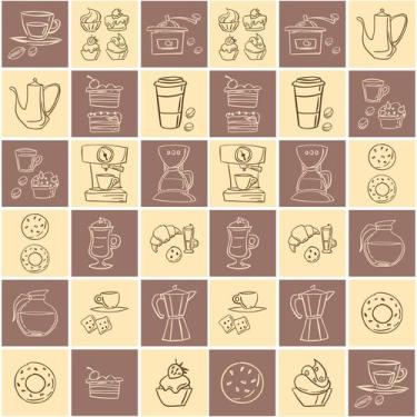 Imagem de Adesivo de Azulejo Cozinha Hora do Café 20x20cm com 48un - Quartinhos