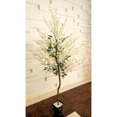 Imagem de Planta Artificial CHUVA DE ORQUÍDEA BRANCA 1,60m de altura - Flora GAT