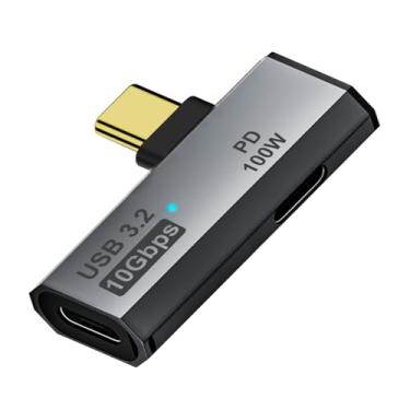 Imagem de AreMe Divisor USB C (não suporta transferência de vídeo), dongle adaptador de fone de ouvido USB C duplo 2 em 1 com porta de carregamento de 100 W para Rog Ally, Steam Deck, iPhone 15/16, iPad (cinza)