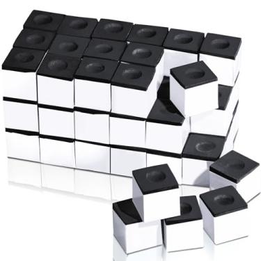 Imagem de Junkin 48 peças de giz de sinuca, cubos de giz de bilhar, taco de bilhar, bastão, acessórios para mesa de sinuca, caixa de giz (preto)