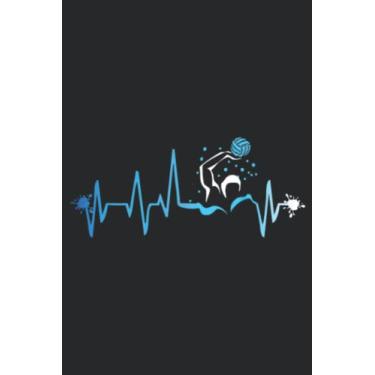 Imagem de Water Polo Heart Beat Graphic Funny Player Fan Team Gift: Lined Journal Notebook To Do Schedule, Medium 6x9 Inches, 120 Pages, Printed Cover