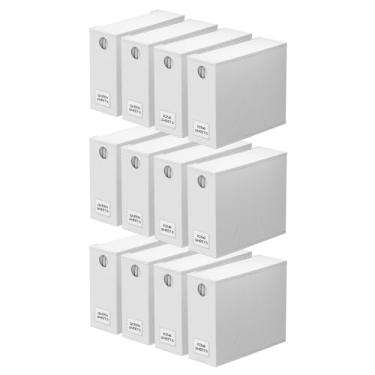 Imagem de SpaceAid Pacote com 12 organizadores e armazenamento de lençóis, organizador de lençóis dobrável para armário de linho, conjunto de lençóis com janela GG (tamanho queen e king) recipiente de cama