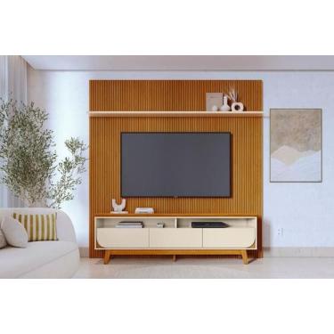 Imagem de Rack+Painel Luna para TV de até 75 polegadas - Cinamomo /Off White - M