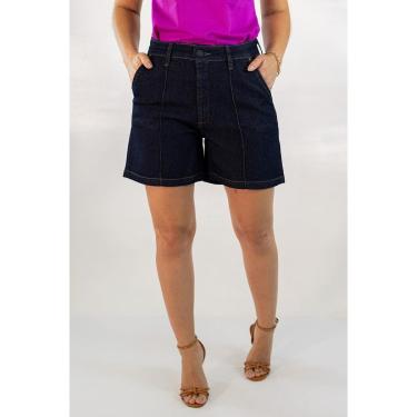 Imagem de Bermuda Jeans Feminino Mom Alta Azul Noite Elastano Anticorpus-Feminino