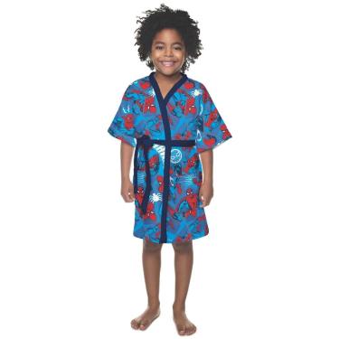 Imagem de Roupão Aveludado Lepper Estampado Personagens Infantil Homem Aranha M