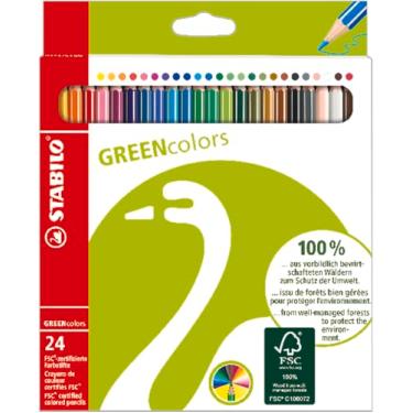 Imagem de STABILO 6019-2-24 Lápis de cor ecológicos, verde, 24 cores