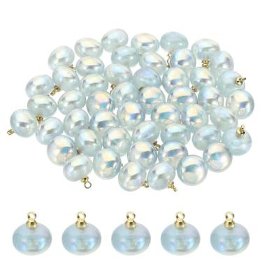 Imagem de PATIKIL Pingente de contas, 50 peças, pulseira de pérolas falsas, pingente de contas gordinhas a granel para fazer joias, brincos, colar, 10mm, Plástico ABS, metal, Pérola