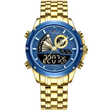 Imagem de Relógio de Pulso Masculino Impermeável  Dual Display Esportivo Aço Ino