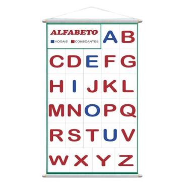 Imagem de Banner Didático Escolar Letras Alfabeto E Vogais 120X65Cm - Plimshop