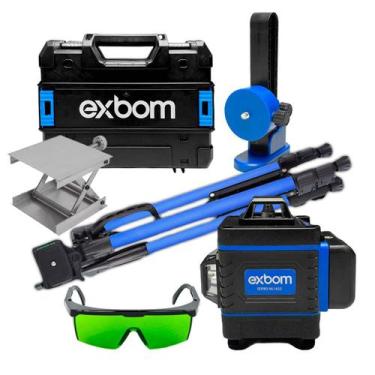 Imagem de Nível a Laser Verde 16 Linhas com Tripé e Bateria Recarregável - Exbom