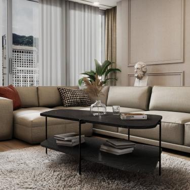 Imagem de Mesa de Centro Oval 110cm X58cm X35cm Reali