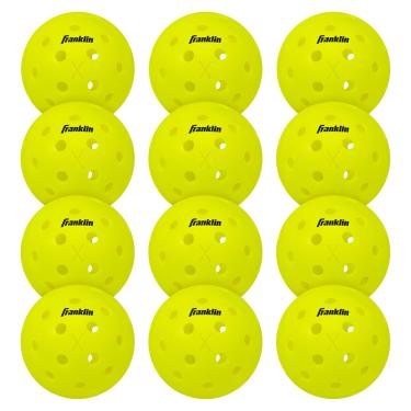 Imagem de Franklin Sports Bolas de Pickleball X-40 para desempenho ao ar livre – Pacote com 12 em massa – Aprovado pela USAPA – Óptica – Bola Oficial dos Campeonatos Abertos dos EUA