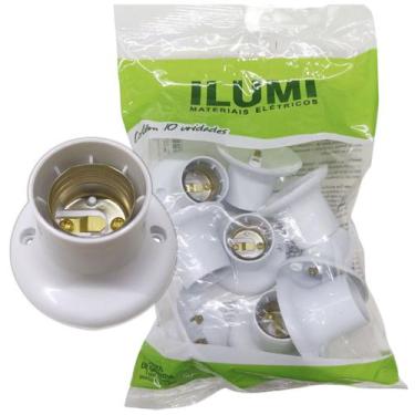 Imagem de Kit 10x Soquete Fixo Porta Lâmpada 150w Plafon Plafonier E27 Branco - 