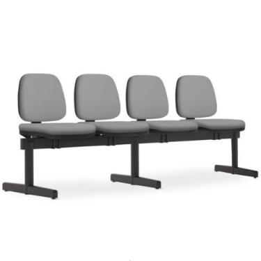 Imagem de Cadeira Longarina 4 Lugares Recepção Sala de Espera Work F02 Sintético