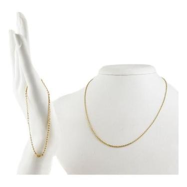 Imagem de Conjunto Colar E Pulseira Bailarina 45 Cm 1.5 Ouro 18k 750 - JOIE JOIA