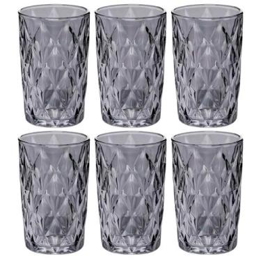 Imagem de Conjunto Jogo 6 Copos Vidro Diamond Alto Grande 390Ml Linha - 123 Util